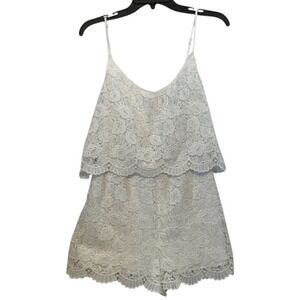 Forever 21 Lace Romper Small‎ White